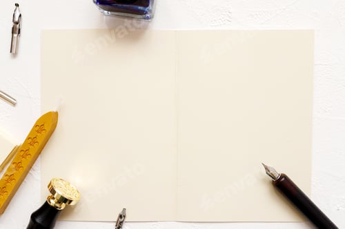 Preview: Calligraphy: Set of vingate fountain pens. Artistic equipment. Calligraphic accessories