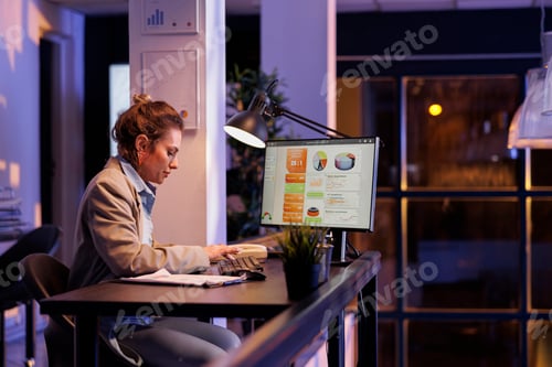 Preview: Executive manager typing marketing startegy