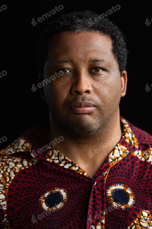 Preview: Portrait of handsome black man looking at camera