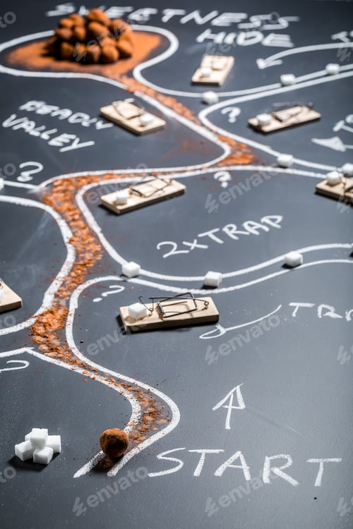 Preview: Path to sweet treasure on the map