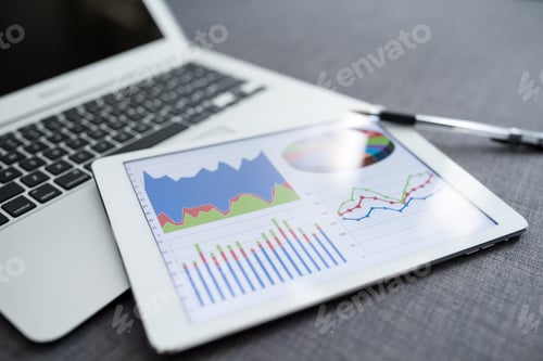 Preview: Digital computer with financial graph