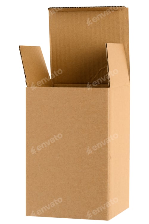 Preview: Rectangular empty corrugated cardboard box