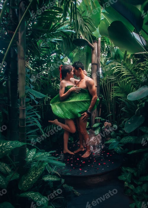 Preview: Romantic Couple in Bali Jungle Shower