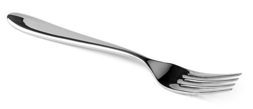 Preview: Silver dining fork isolated on white background