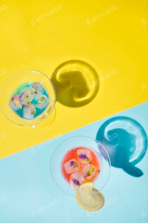 Preview: Closeup of decorated cocktail summer drink