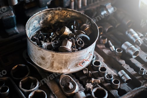 Preview: Small parts of important tools at workshop