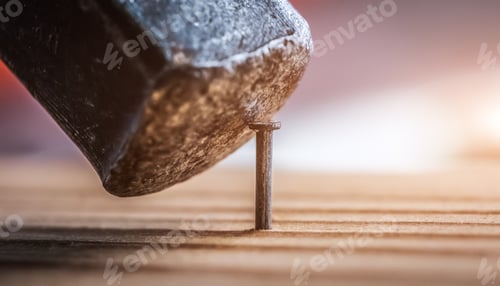 Preview: Hammering nail into board