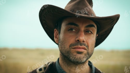 Preview: Cowboy with defiant look.
