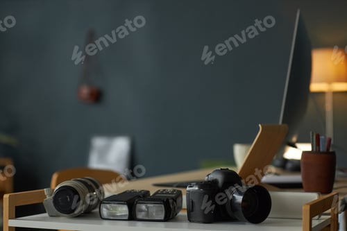 Preview: Exploring Photography Equipment in Creative Workspace
