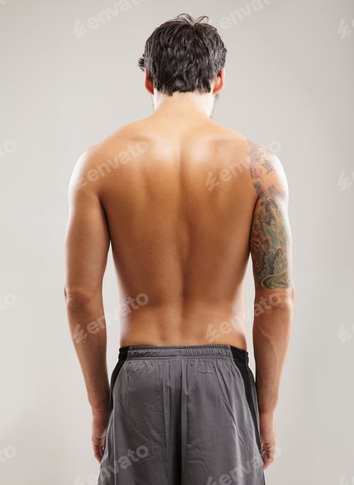 Preview: Showing you his toned back