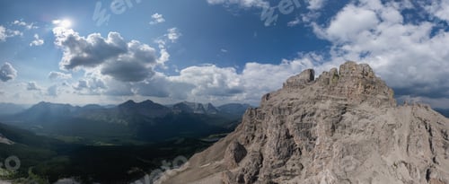 Preview: Scenic Rocky Mountain Landscape in Alberta, Canada with Dramatic Cloudy Sky