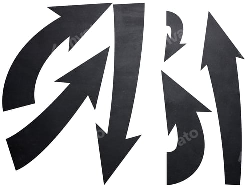 Preview: Shapes of black arrows in different directions