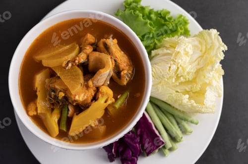Preview: Yellow Curry with Snakehead Fish, Thai food