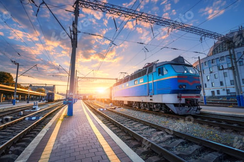 Preview: Amazing industrial landscape with old locomotive