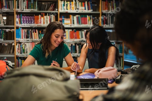 Preview: College students at the library