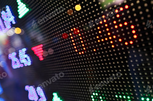 Preview: led display at night with stock infomation abstract