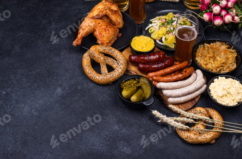 Preview: Oktoberfest dishes with beer, pretzel and sausage