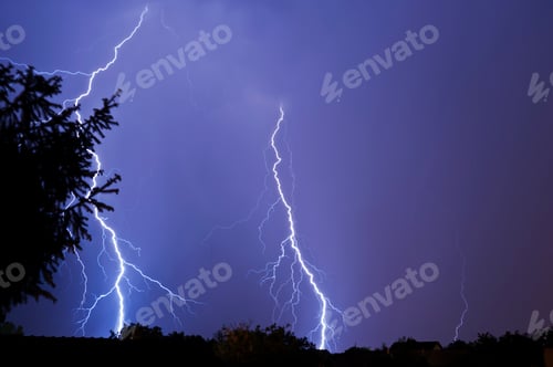 Preview: Lightning in the night, summer storm, bad weather