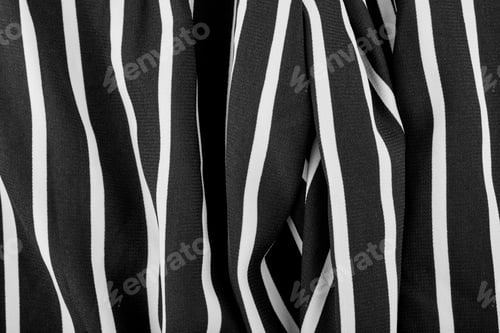 Preview: Black And White Stripes. Striped Black And White Textile Pattern As A Background. Close Up On