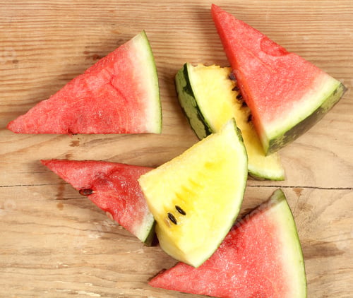 Preview: Fresh Watermelon Slices On The Table