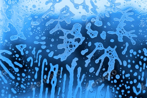 Preview: Soap foam pattern on glass, natural texture