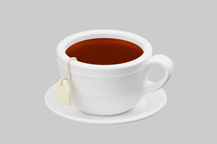 Preview: White cup of tea with bag