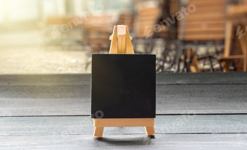 Preview: Table top with blackboard copy space
