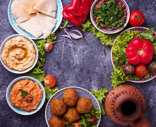 Preview: Selection of Middle eastern or Arabic dishes.
