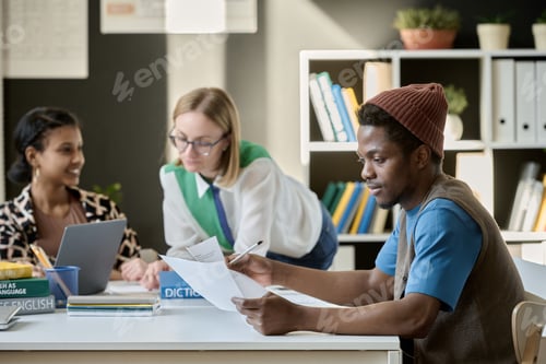Preview: Student sitting at English lesson at school