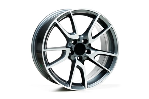 Preview: Closeup shot of metal wheel rims with a white background
