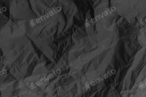 Preview: black crumpled paper texture background creased