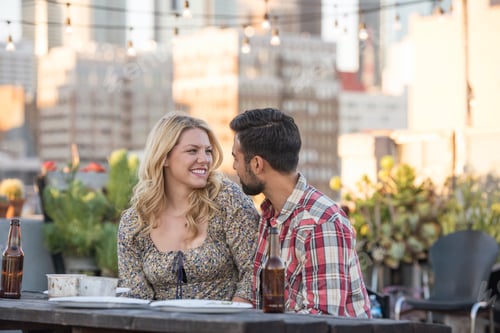 Preview: Friends having a rooftop party, couple flirting