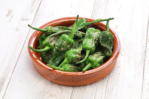 Preview: fried spanish padron peppers, pimientos de padron