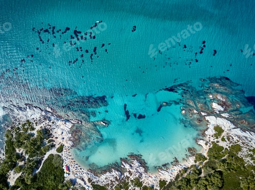 Preview: Beautiful beach top aerial view drone shot