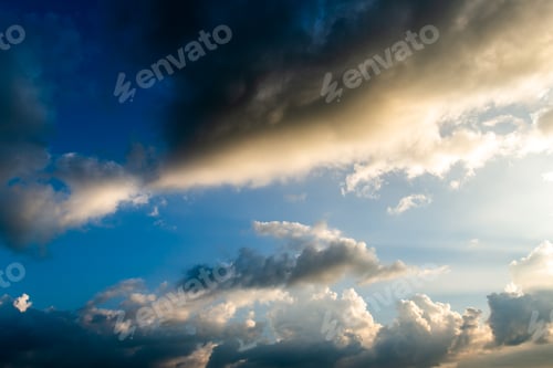 Preview: colorful dramatic sky with cloud at sunset.
