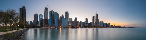Preview: Chicago, Illinois, USA downtown skyline from Lake Michigan