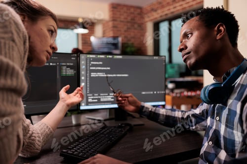 Preview: Programming engineers developing machine learning algorithm