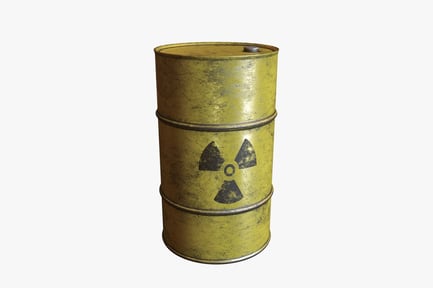 Preview: Radioactive Waste Barrel - Industrial Metal Container