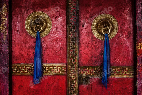 Preview: Door of Spituk monastery. Ladakh, India