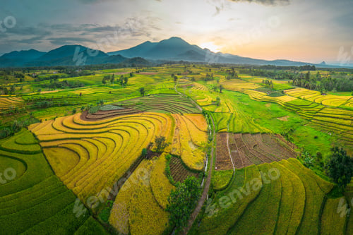 Preview: beautiful morning view indonesia panorama landscape