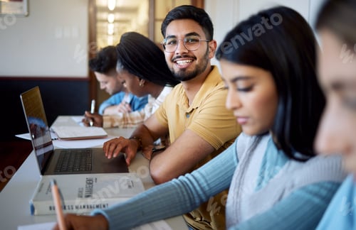 Preview: Education, university and students in lecture studying and learning business management. Scholarshi