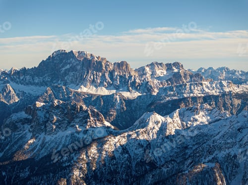 Preview: Aerial drone view of the Marmolada mountain in the Dolomites