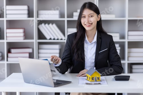 Preview: Real estate broker agent presenting and consult to customer to decision making sign insurance form a