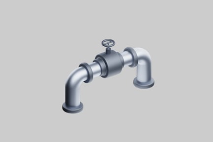 Preview: Pipeline valve grey shiny metal