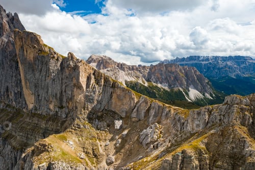 Preview: Steep slopes of Seceda mountain overgrown with green grass