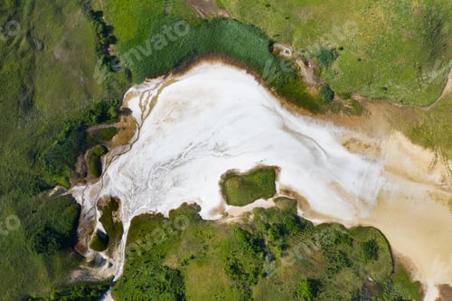 Preview: White salt water drone view.