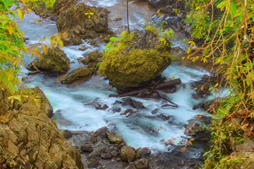 Preview: the morning view of the water flow in the cool waterfall
