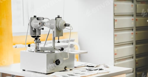 Preview: Synoptophore device in medical children office in hospital. Visual acuity, strabismus improvement.
