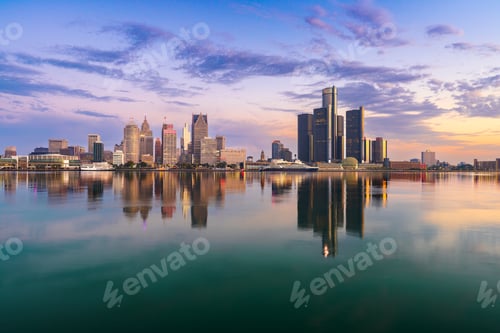 Preview: Detroit, Michigan, USA Downtown Skyline