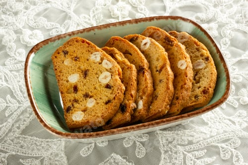 Preview: Crispy biscuits with fruit. Italian biscotti.